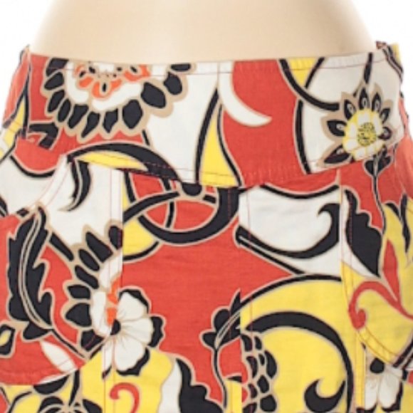 Ann Taylor Cotton/Linen Inverted Front Pleat A-Line Skirt- Sz. 0 - Picture 3 of 7